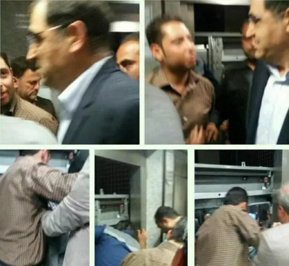 وزیر بهداشت در آسانسور گیر کرد!