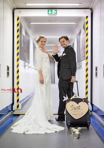 مراسم خواستگاری و ازدواج داخل هواپیما