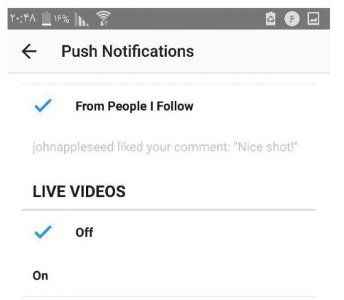 روش غیر فعال کردن live در اینستاگرام