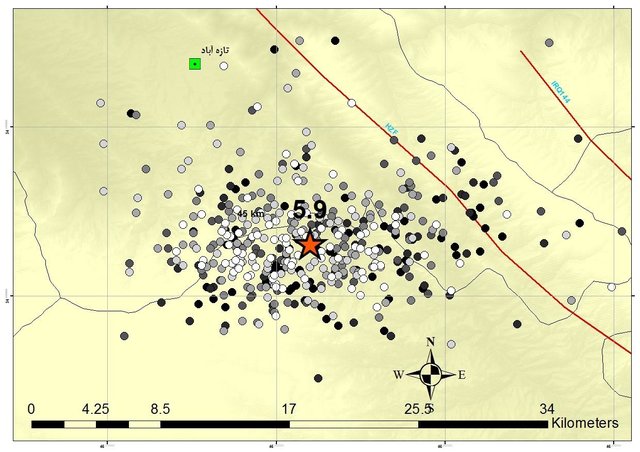 وقوع ۴۵۸ زلزله طی ۵ روز در تازه‌آباد