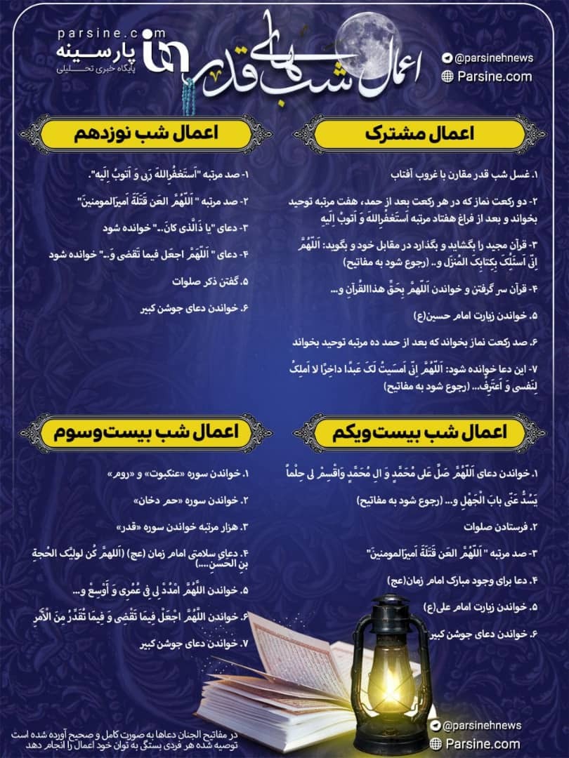 ایفوگرافی|اعمال شب‌ قدر