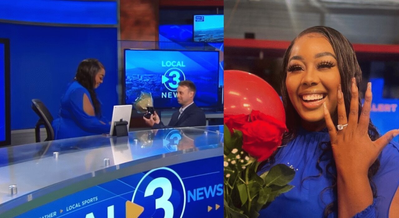 خواستگاری در برنامه زنده تلویزیونی+ عکس