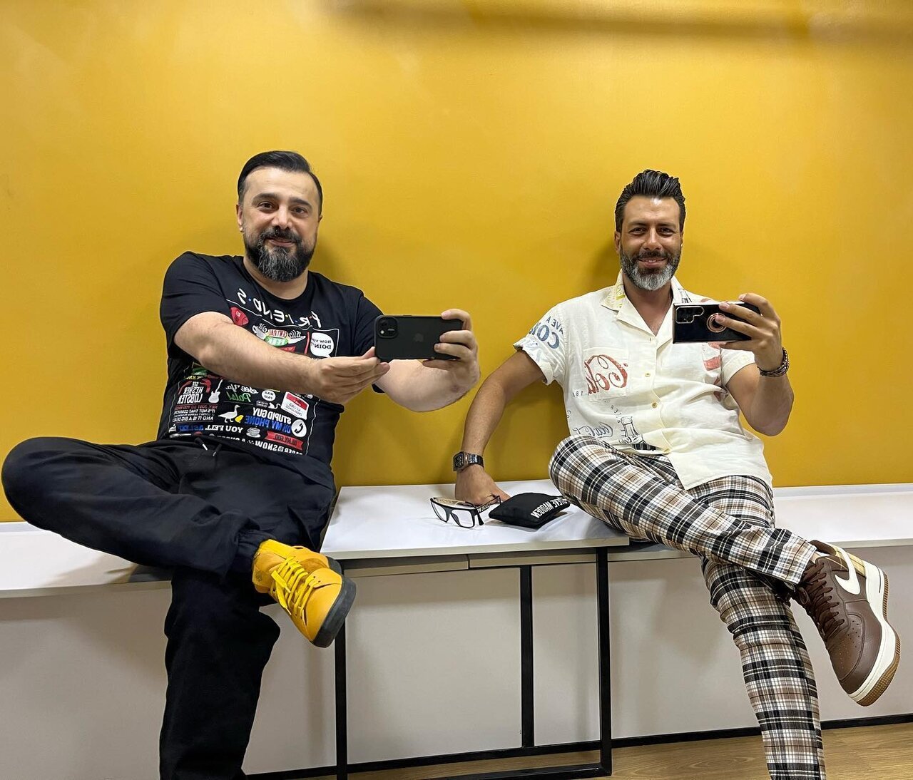 مجید واشقانی با شلوار چهارخانه جذاب تر شد+ عکس