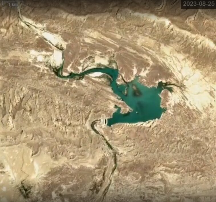 نخستین تصویر ماهواره‌ای از آبگیری سد کهیر در سیستان+ عکس