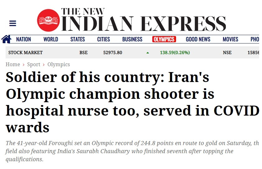 المپیک توکیو| تمجید روزنامه هندی از طلایی ورزش ایران/ فروغی خود را سرباز وطن نامید+عکس