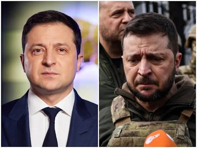 قابی متفاوت از زلنسکی قبل و بعد از حمله پوتین