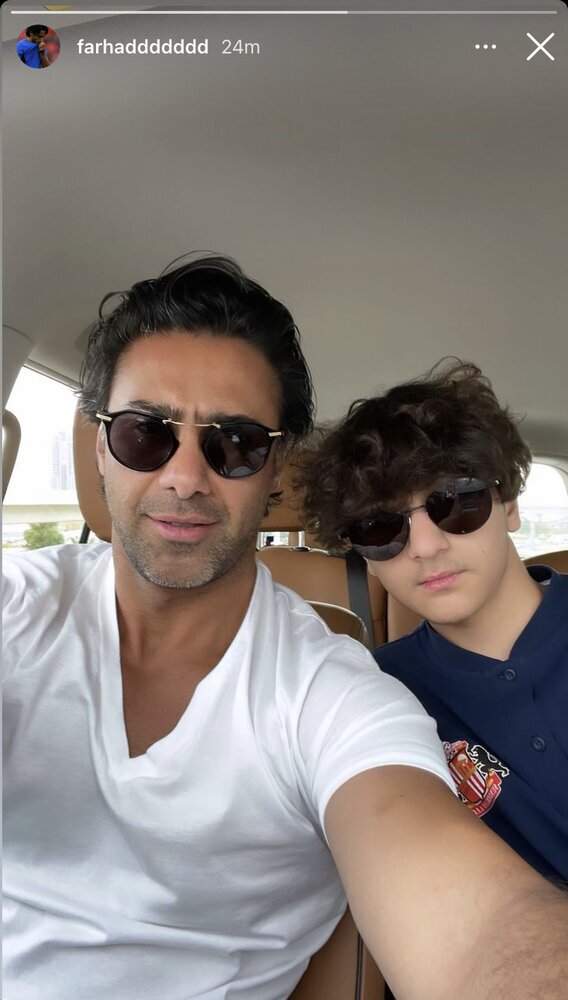 سلفی دوتایی مجیدی و فرزندش در دوبی + عکس