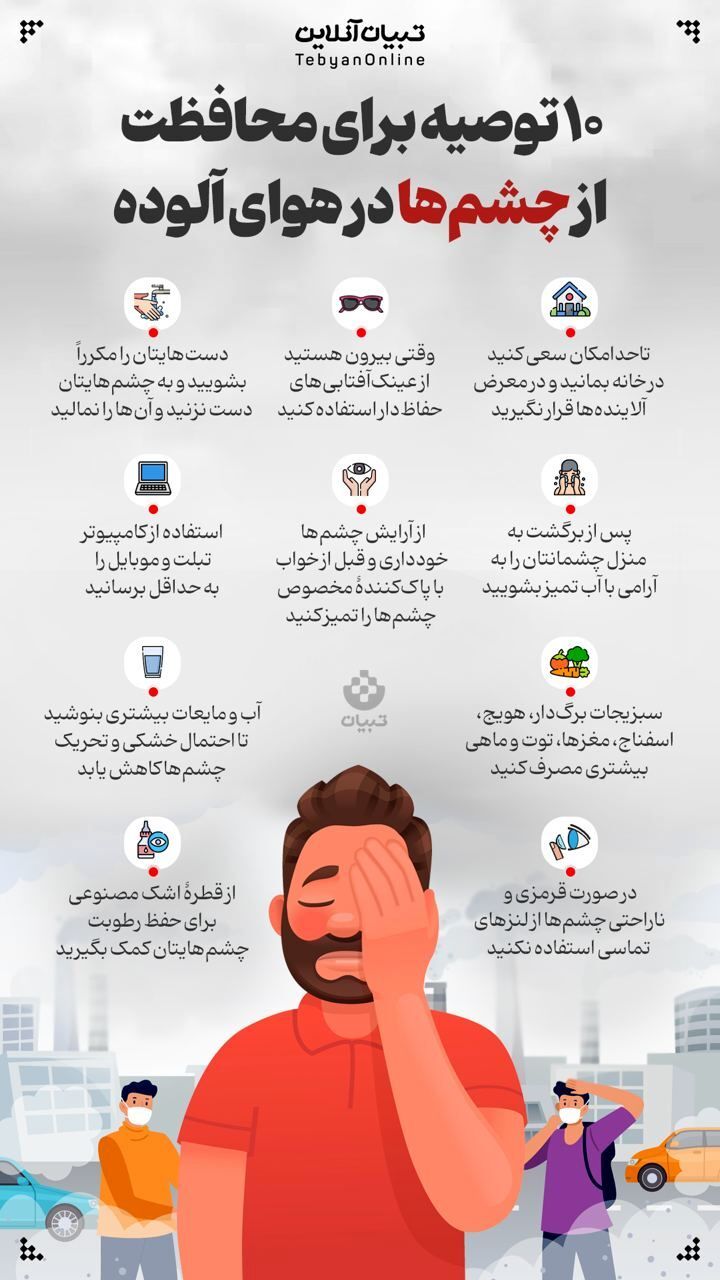 ۱۰ نکته مهم برای حفاظت از چشم‌ها در هوای آلوده